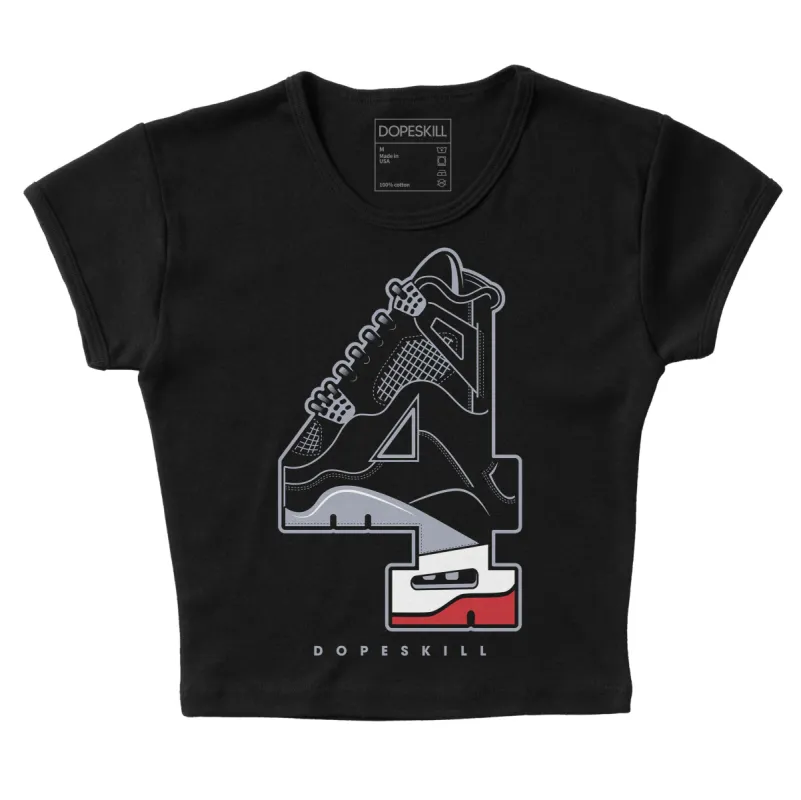 Bred Reimagined 4s DopeSkill Women's Crop Top No.4 Graphic sold by DopeSkill