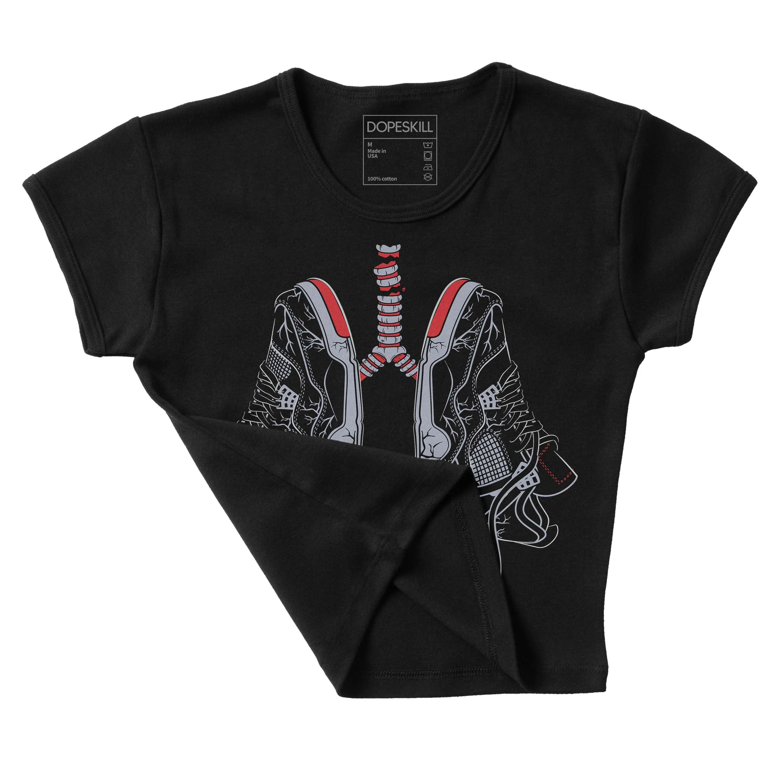Bred Reimagined 4s DopeSkill Women's Crop Top Breathe Graphic sold by DopeSkill product image thumbnail 3
