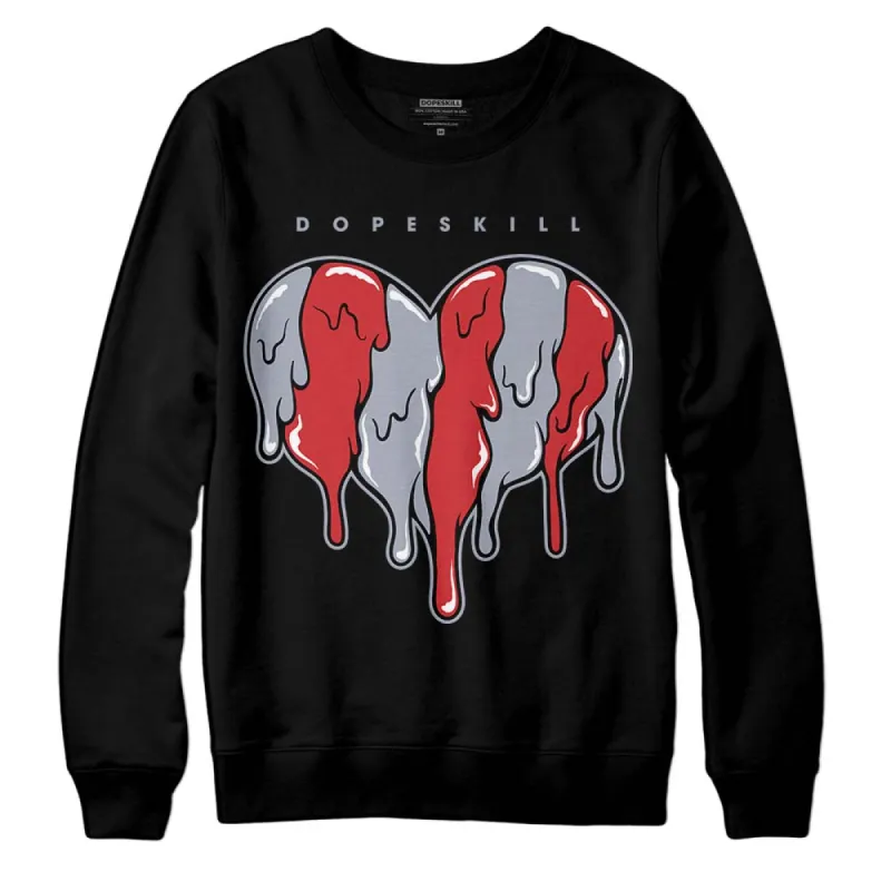 Bred Reimagined 4s DopeSkill Sweatshirt Slime Drip Heart Graphic sold by DopeSkill