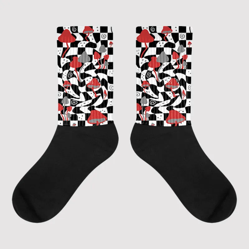 “Black/White” 1s DopeSkill Sublimated Socks Mushroom Graphic sold by DopeSkill