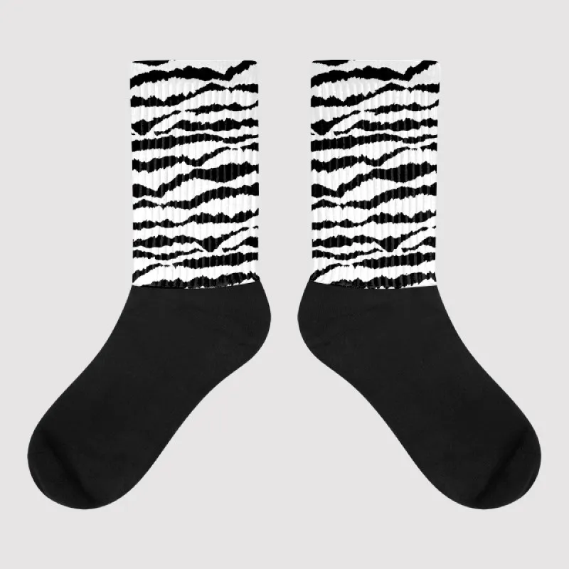 “Black/White” 1s DopeSkill Sublimated Socks Abstract Tiger Graphic sold by DopeSkill