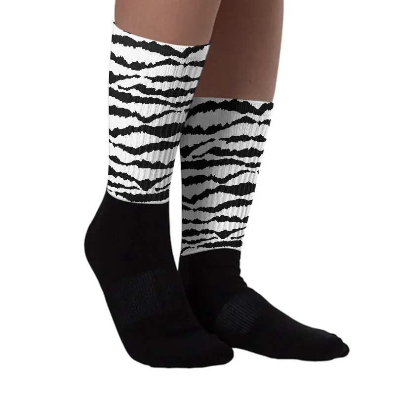 “Black/White” 1s DopeSkill Sublimated Socks Abstract Tiger Graphic sold by DopeSkill product image thumbnail 2
