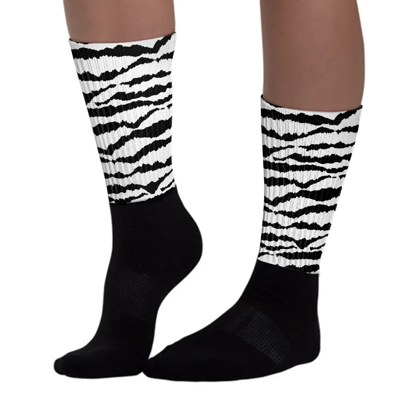 “Black/White” 1s DopeSkill Sublimated Socks Abstract Tiger Graphic sold by DopeSkill product image thumbnail 3