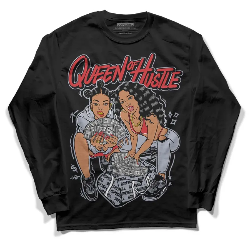 Bred Reimagined 4s DopeSkill Long Sleeve T-Shirt Queen Of Hustle Graphic sold by DopeSkill