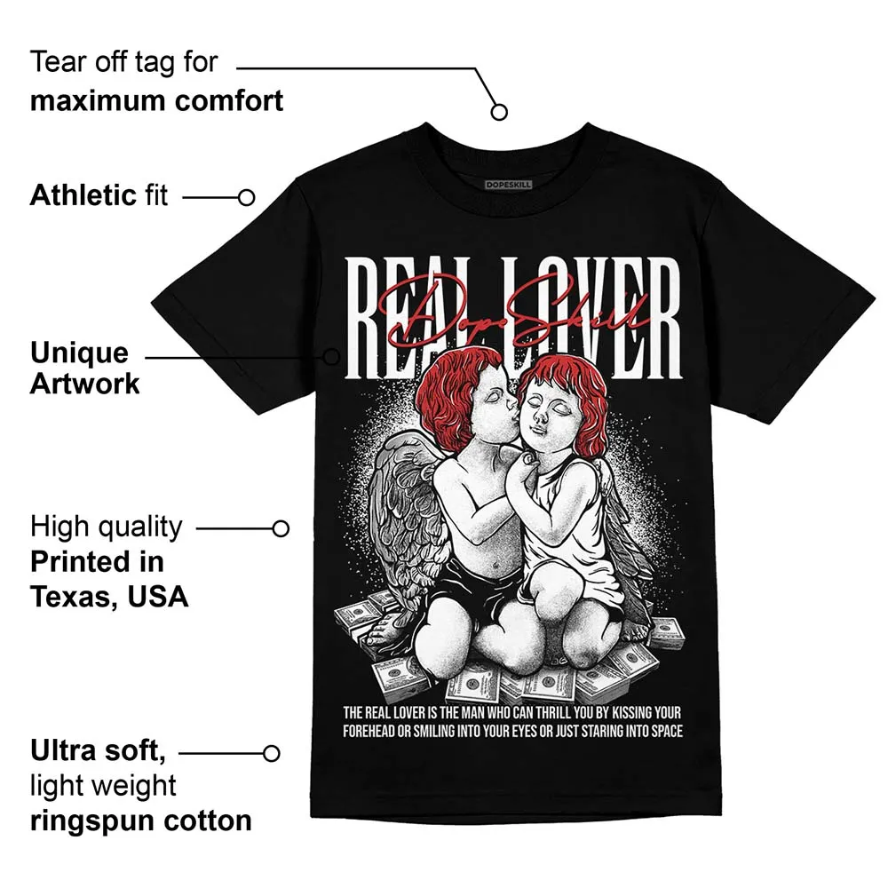 "Black/White" 1s DopeSkill T-Shirt Real Lover Graphic sold by DopeSkill product image thumbnail 3