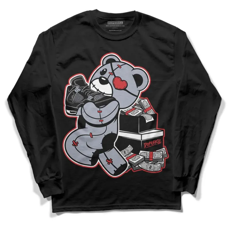 Bred Reimagined 4s DopeSkill Long Sleeve T-Shirt Bear Steals Sneaker Graphic sold by DopeSkill