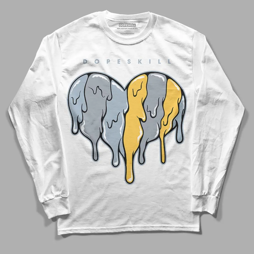 Blue Grey 13s DopeSkill Long Sleeve T-Shirt Slime Drip Heart Graphic sold by DopeSkill