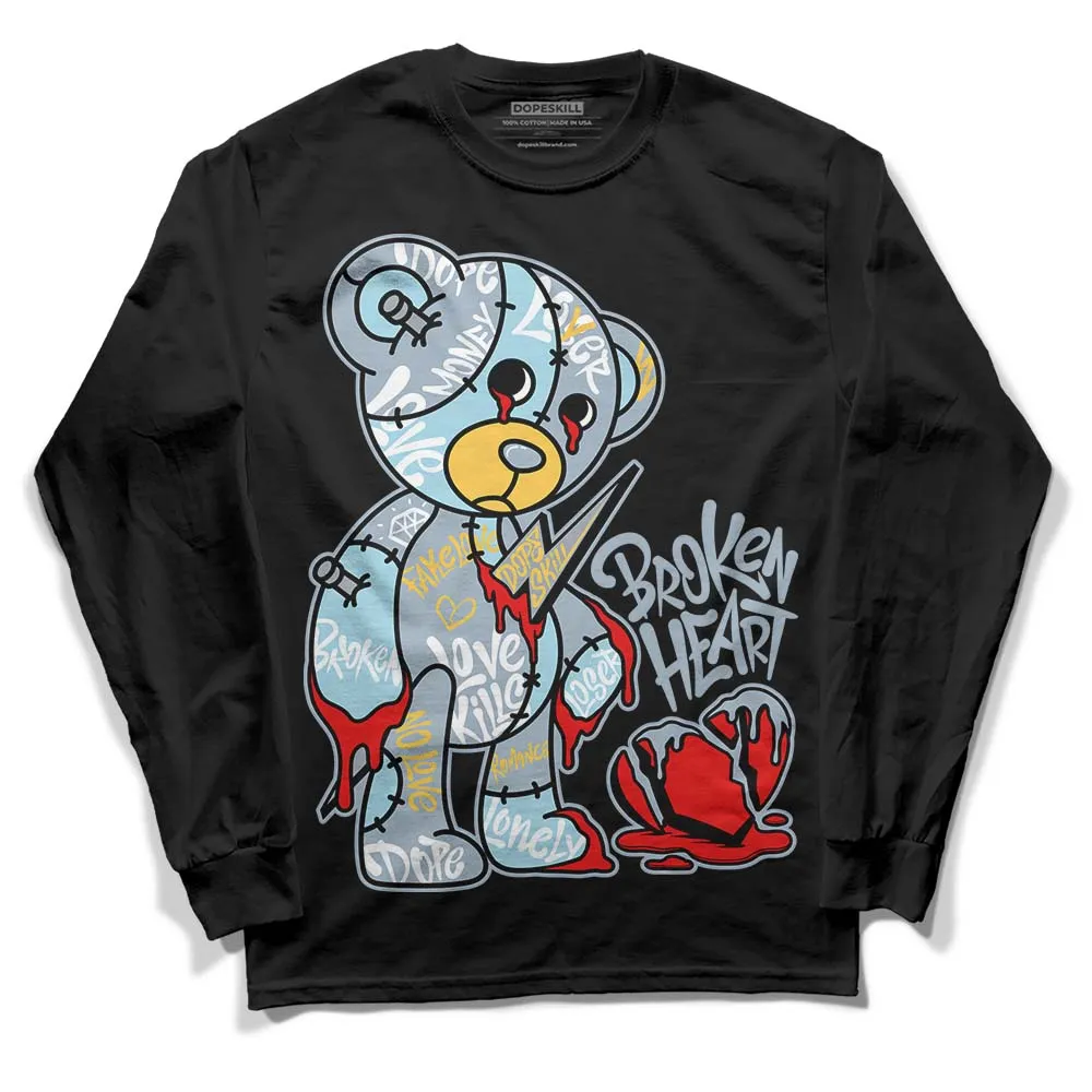 Blue Grey 13s DopeSkill Long Sleeve T-Shirt Broken Heart Graphic sold by DopeSkill product image thumbnail 2