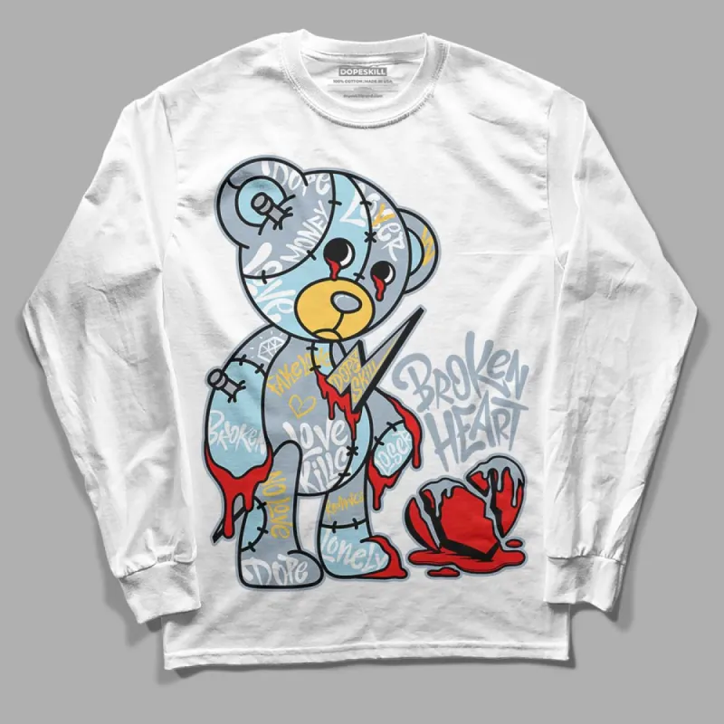 Blue Grey 13s DopeSkill Long Sleeve T-Shirt Broken Heart Graphic sold by DopeSkill