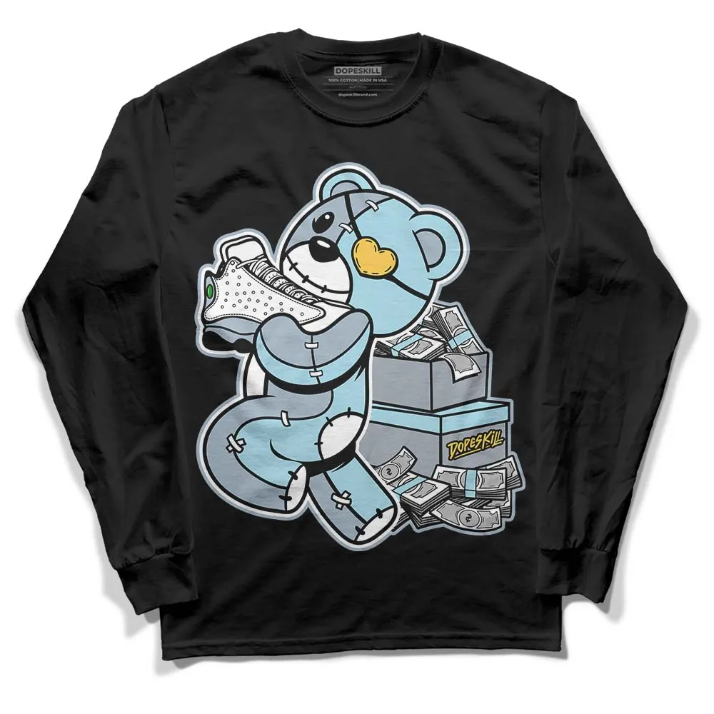 Blue Grey 13s DopeSkill Long Sleeve T-Shirt Bear Steals Sneaker Graphic sold by DopeSkill product image thumbnail 2