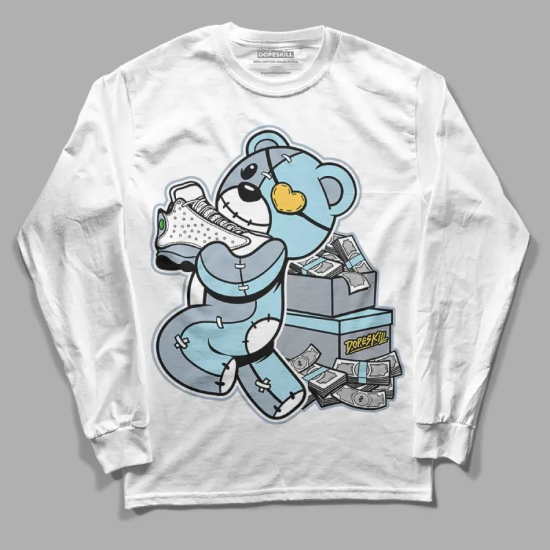 Blue Grey 13s DopeSkill Long Sleeve T-Shirt Bear Steals Sneaker Graphic sold by DopeSkill