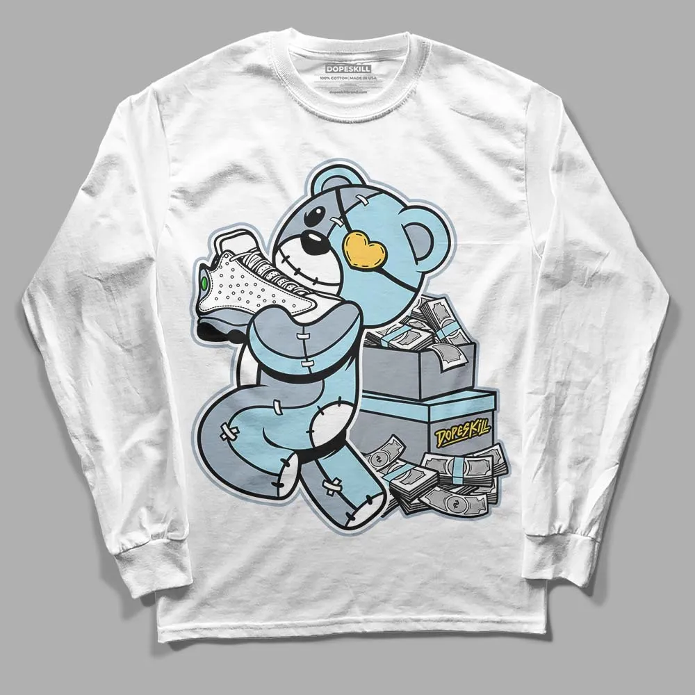 Blue Grey 13s DopeSkill Long Sleeve T-Shirt Bear Steals Sneaker Graphic sold by DopeSkill