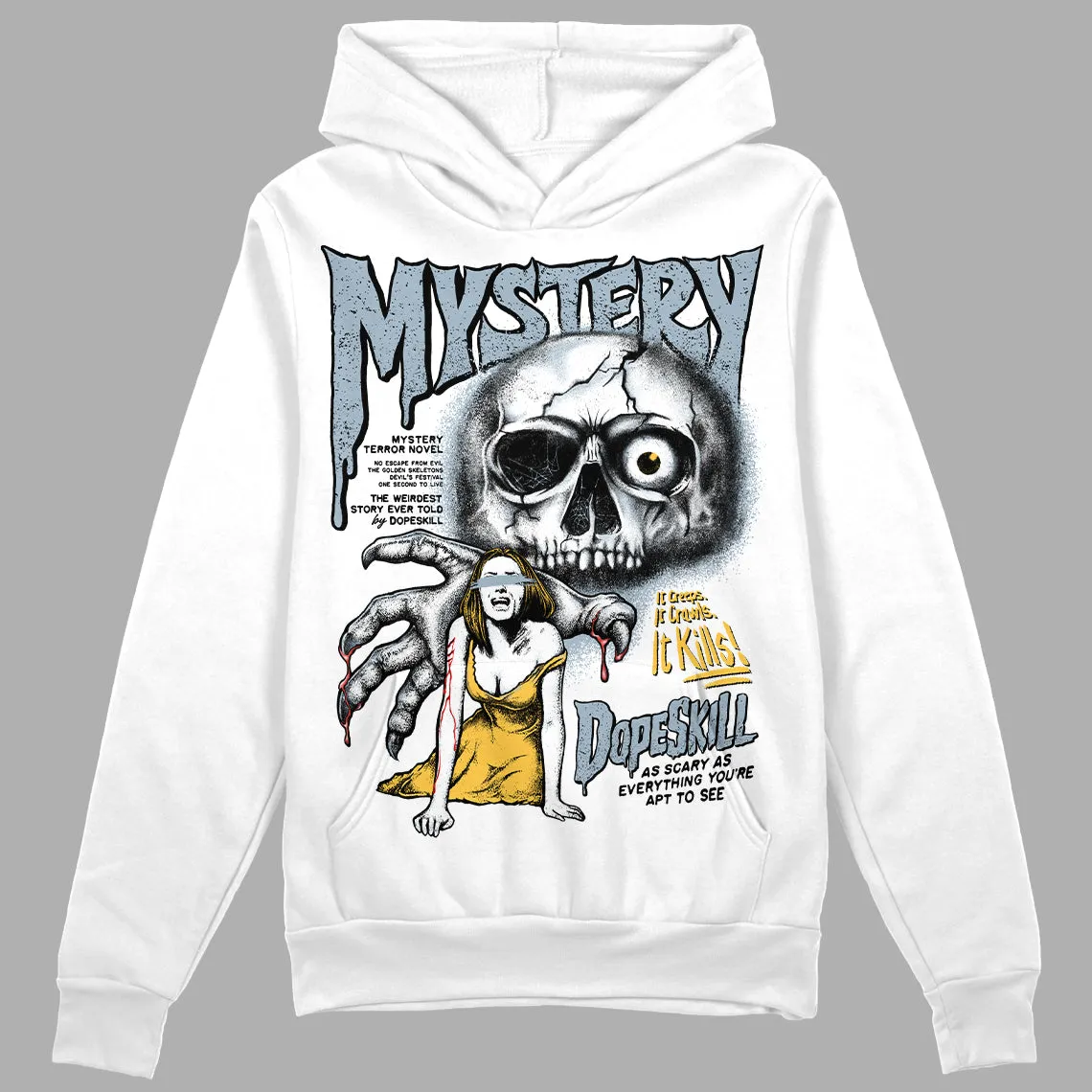 Blue Grey 13s DopeSkill Hoodie Sweatshirt Mystery Ghostly Grasp Graphic sold by DopeSkill