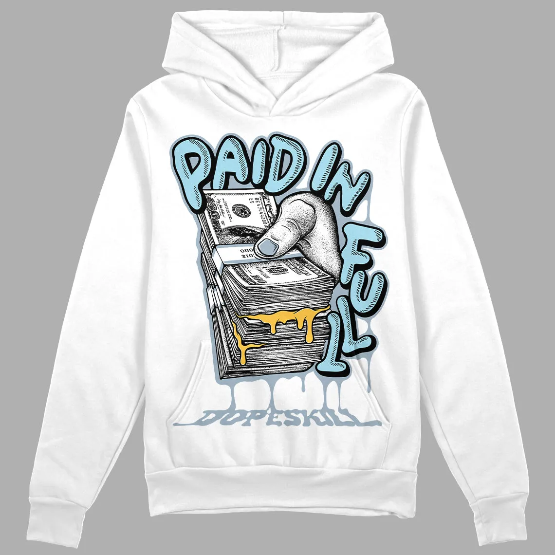 Blue Grey 13s DopeSkill Hoodie Sweatshirt Paid In Full Graphic sold by DopeSkill