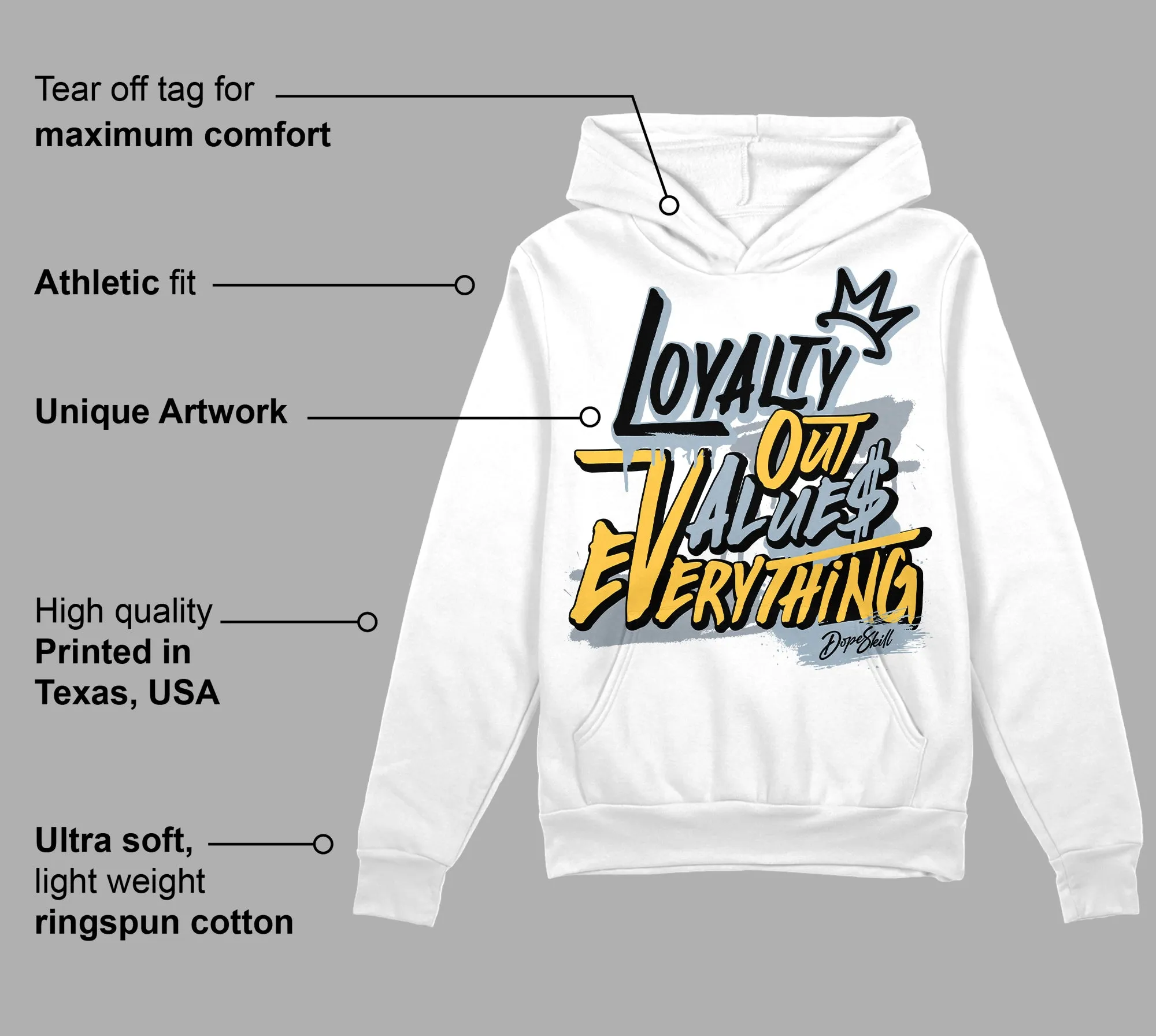 Blue Grey 13s DopeSkill Hoodie Sweatshirt LOVE Graphic sold by DopeSkill product image thumbnail 3