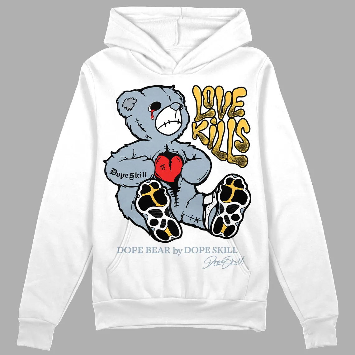 Blue Grey 13s DopeSkill Hoodie Sweatshirt Love Kills Graphic sold by DopeSkill