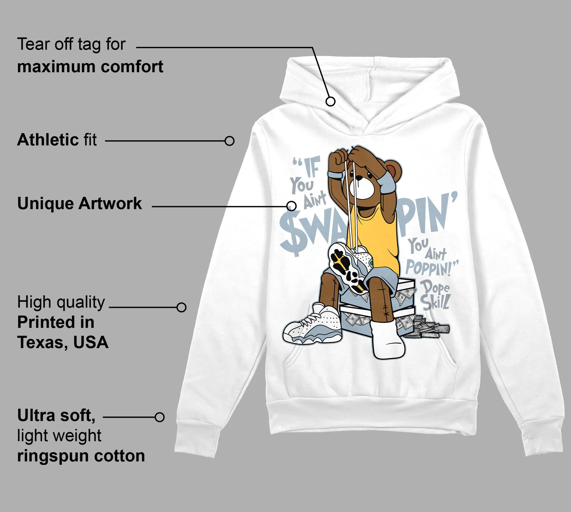 Blue Grey 13s DopeSkill Hoodie Sweatshirt If You Aint Graphic sold by DopeSkill product image thumbnail 3