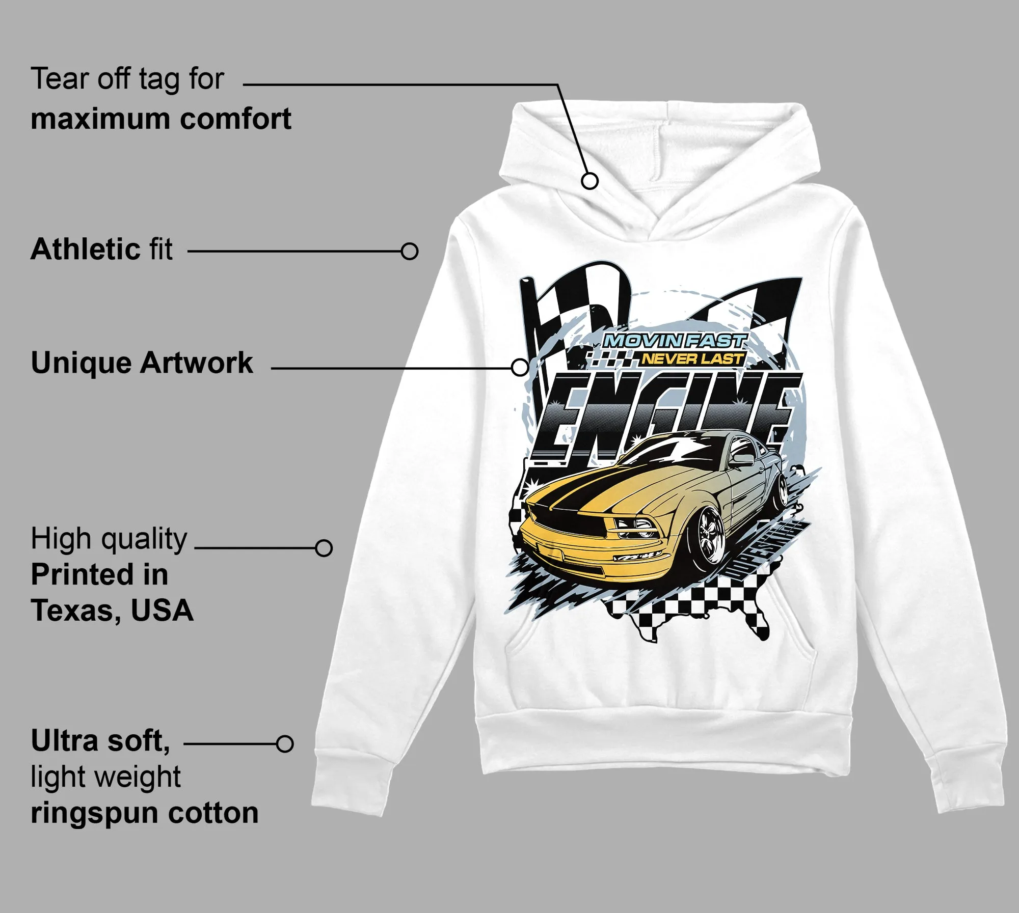 Blue Grey 13s DopeSkill Hoodie Sweatshirt ENGINE Tshirt Graphic sold by DopeSkill product image thumbnail 3