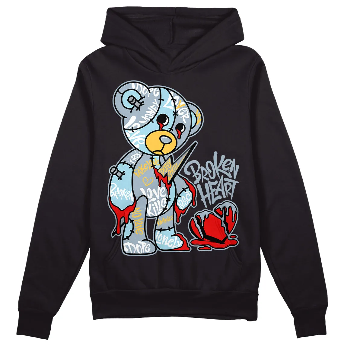 Blue Grey 13s DopeSkill Hoodie Sweatshirt Broken Heart Graphic sold by DopeSkill product image thumbnail 2