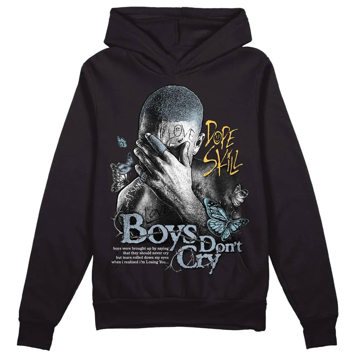 Blue Grey 13s DopeSkill Hoodie Sweatshirt Boys Don't Cry Graphic sold by DopeSkill product image thumbnail 2