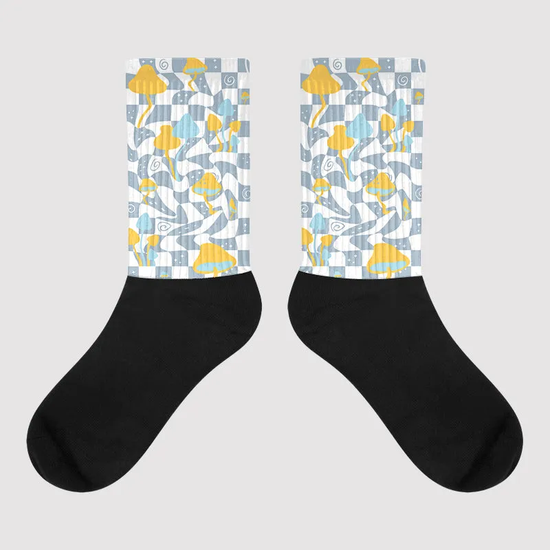 Blue Grey 13s DopeSkill Sublimated Socks Mushroom Graphic sold by DopeSkill