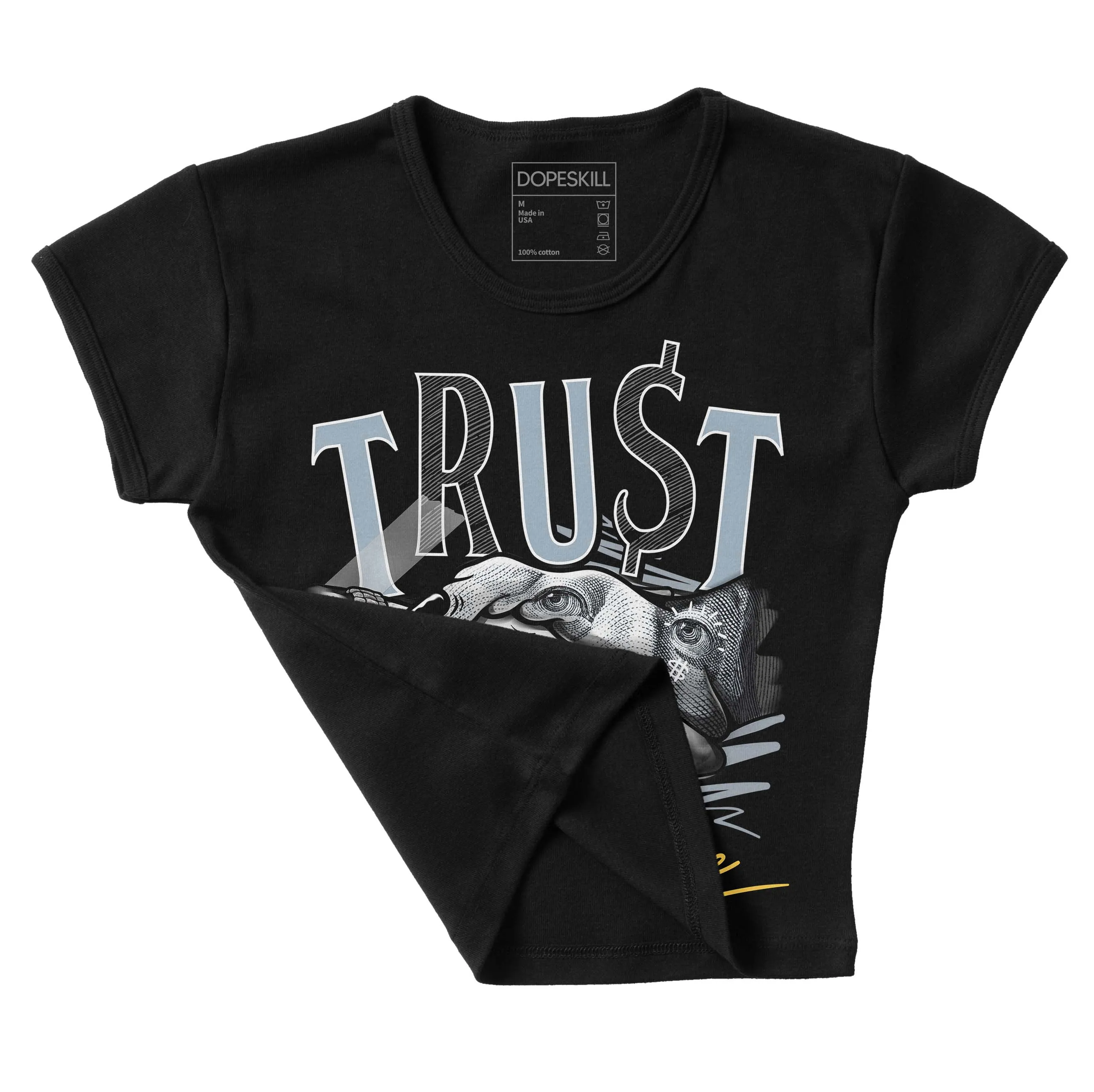 Blue Grey 13s DopeSkill Women's Crop Top Trust No One Graphic sold by DopeSkill product image thumbnail 4