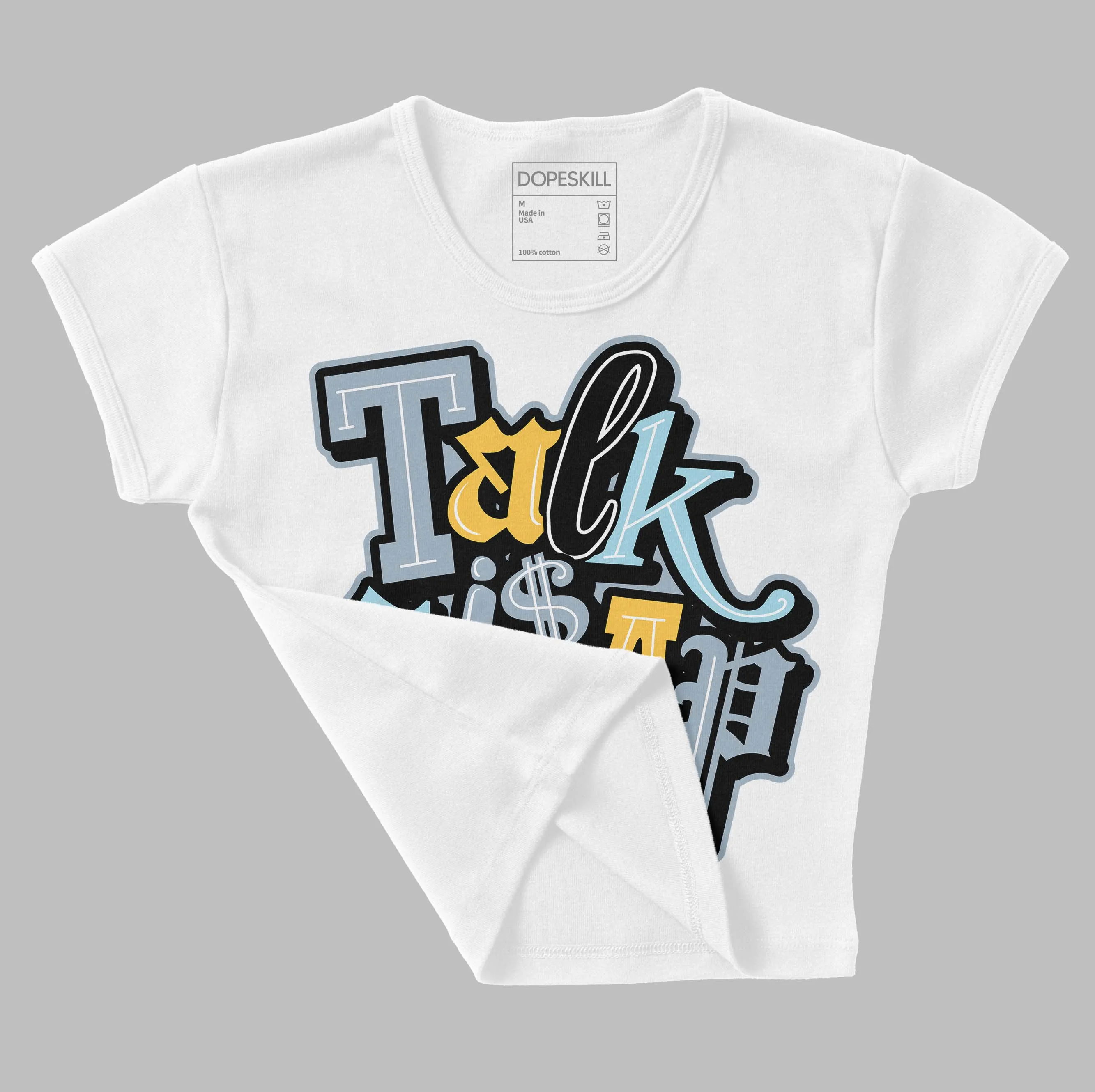 Blue Grey 13s DopeSkill Women's Crop Top Talk Is Chip Graphic sold by DopeSkill product image thumbnail 3