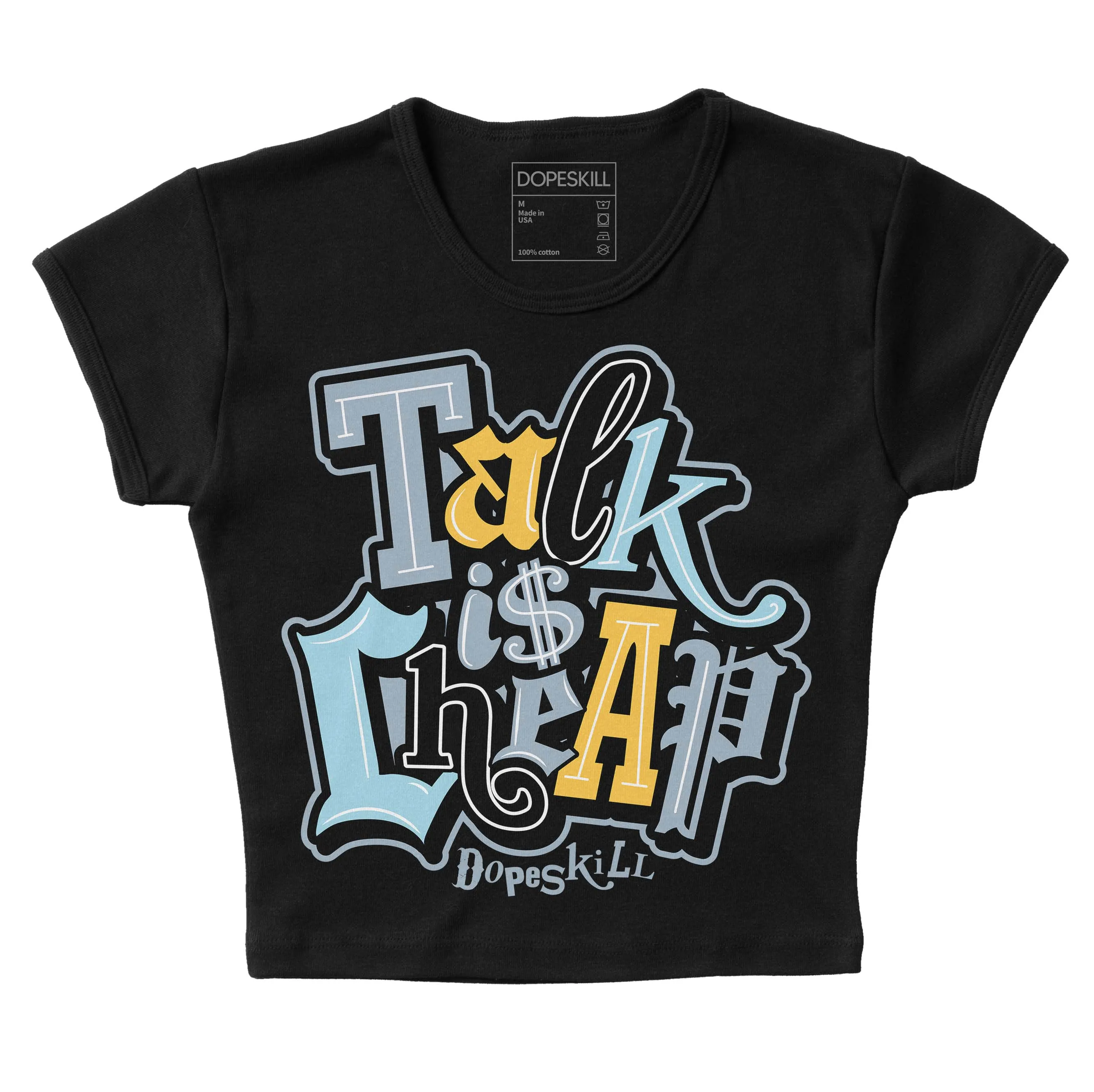 Blue Grey 13s DopeSkill Women's Crop Top Talk Is Chip Graphic sold by DopeSkill product image thumbnail 2