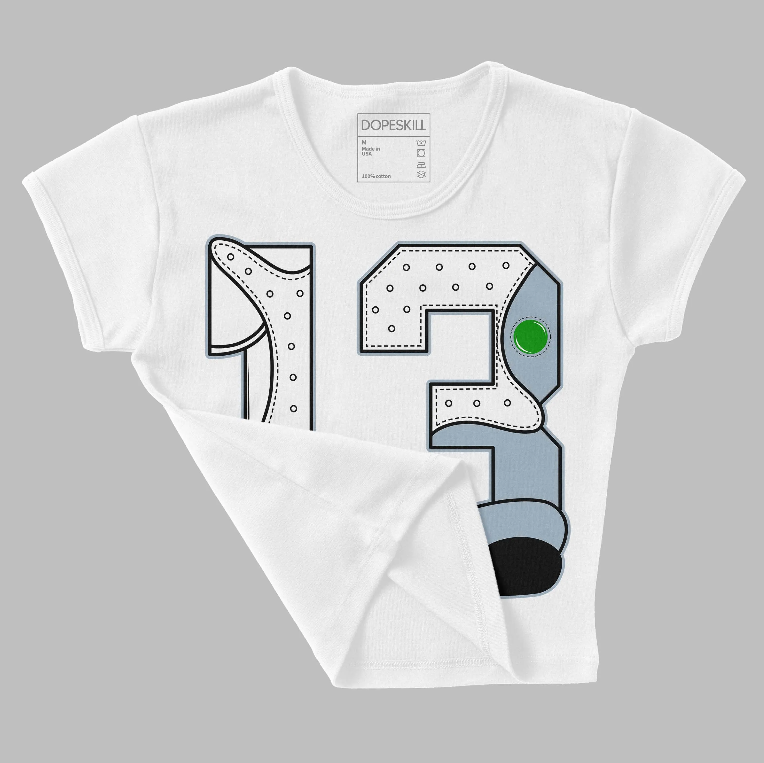 Blue Grey 13s DopeSkill Women's Crop Top No.13 Graphic sold by DopeSkill product image thumbnail 3