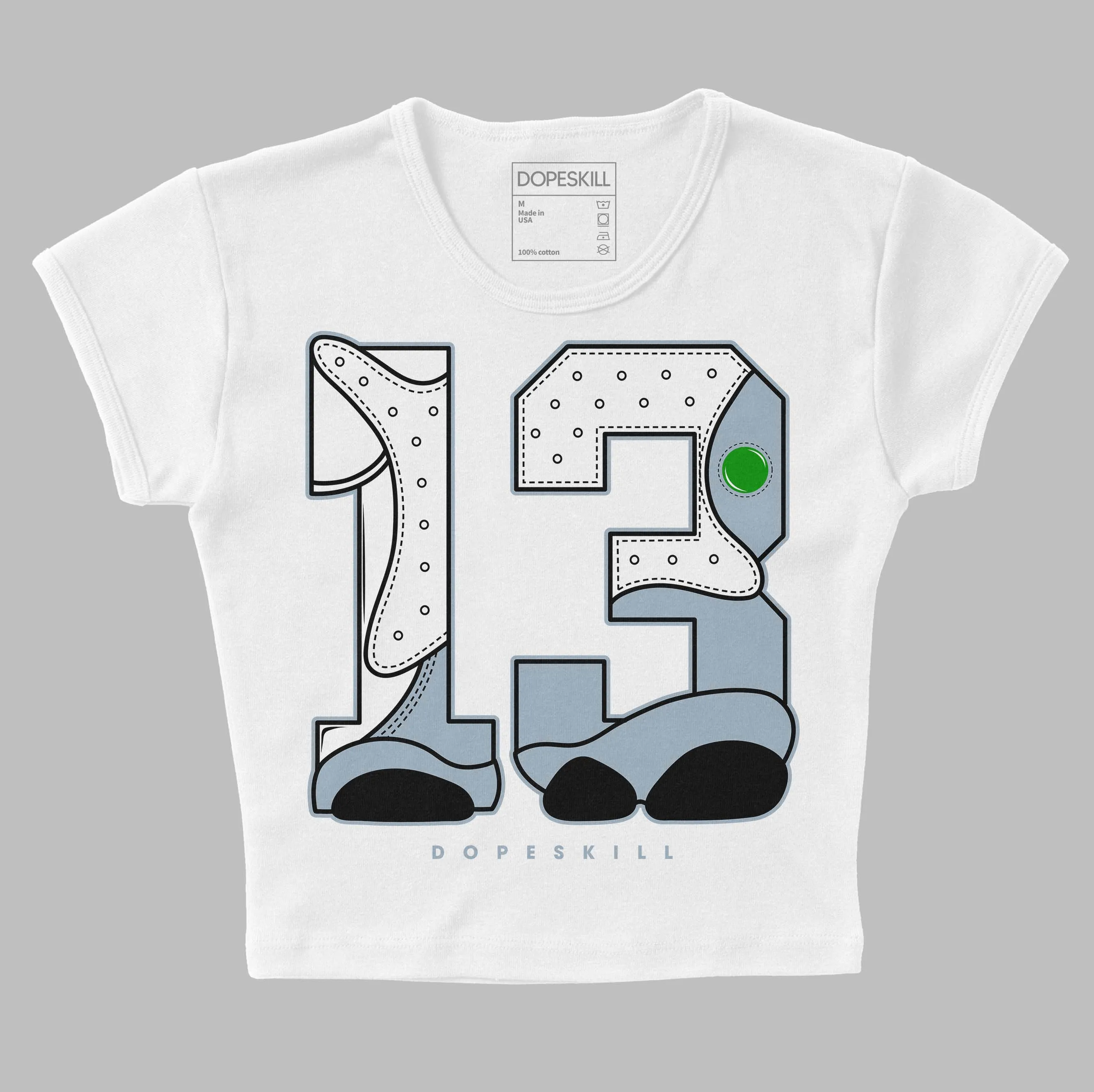 Blue Grey 13s DopeSkill Women's Crop Top No.13 Graphic sold by DopeSkill