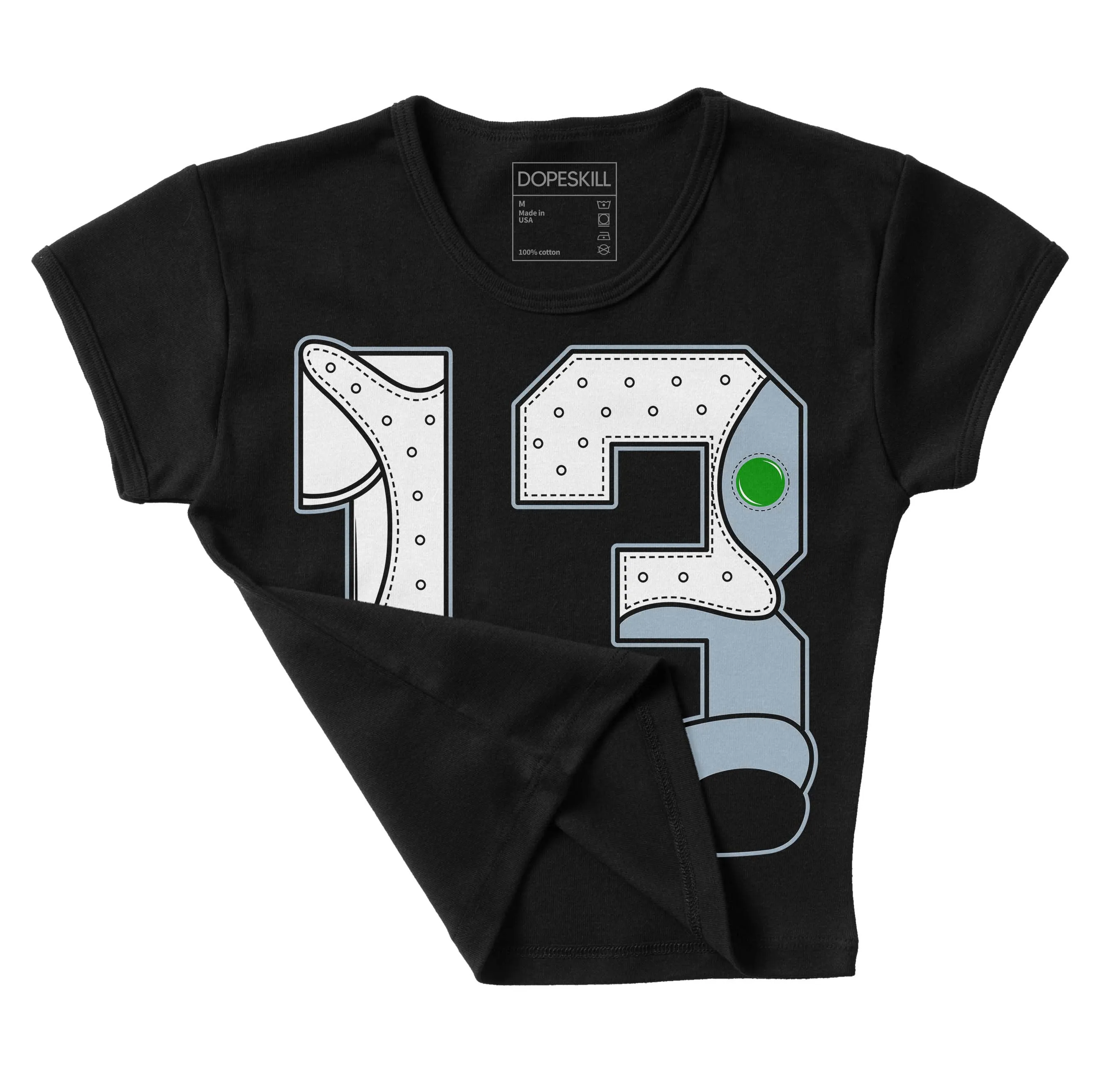 Blue Grey 13s DopeSkill Women's Crop Top No.13 Graphic sold by DopeSkill product image thumbnail 4