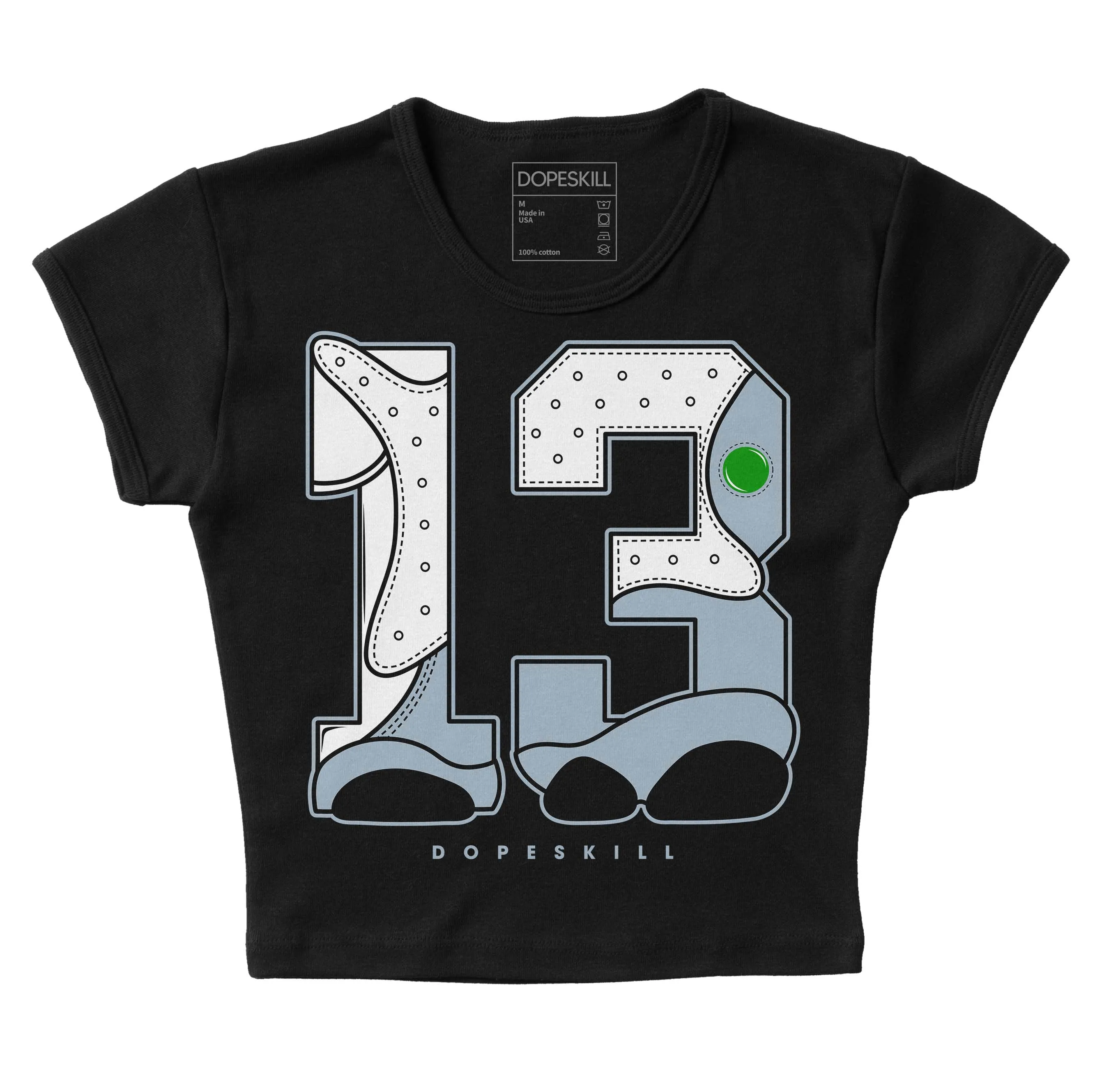 Blue Grey 13s DopeSkill Women's Crop Top No.13 Graphic sold by DopeSkill product image thumbnail 2