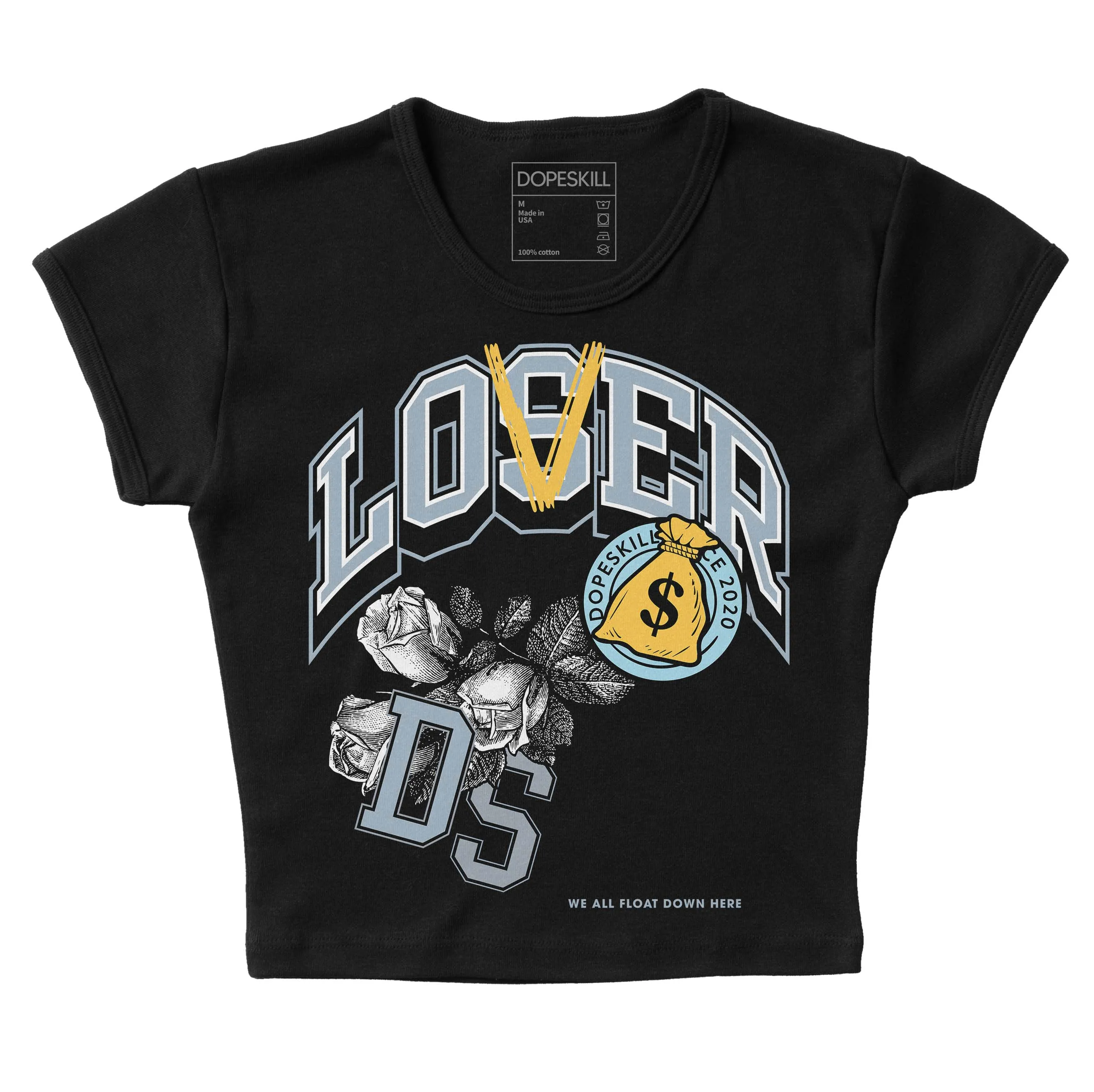 Blue Grey 13s DopeSkill Women's Crop Top Loser Lover Graphic sold by DopeSkill product image thumbnail 2
