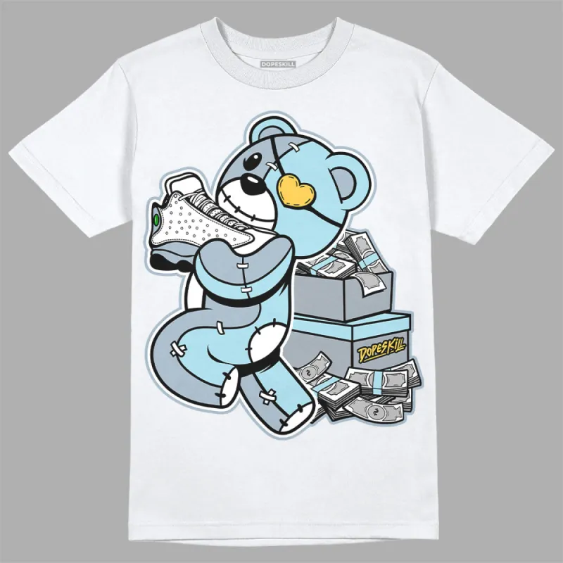 Blue Grey 13s DopeSkill T-Shirt Bear Steals Sneaker Graphic sold by DopeSkill