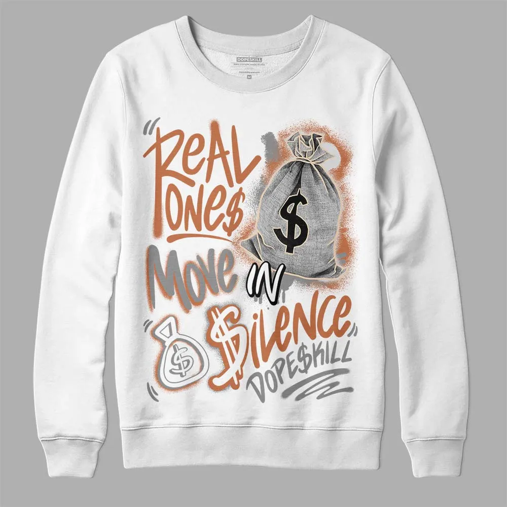 Craft Ivory 3s DopeSkill Sweatshirt Real Ones Move In Silence Graphic sold by DopeSkill