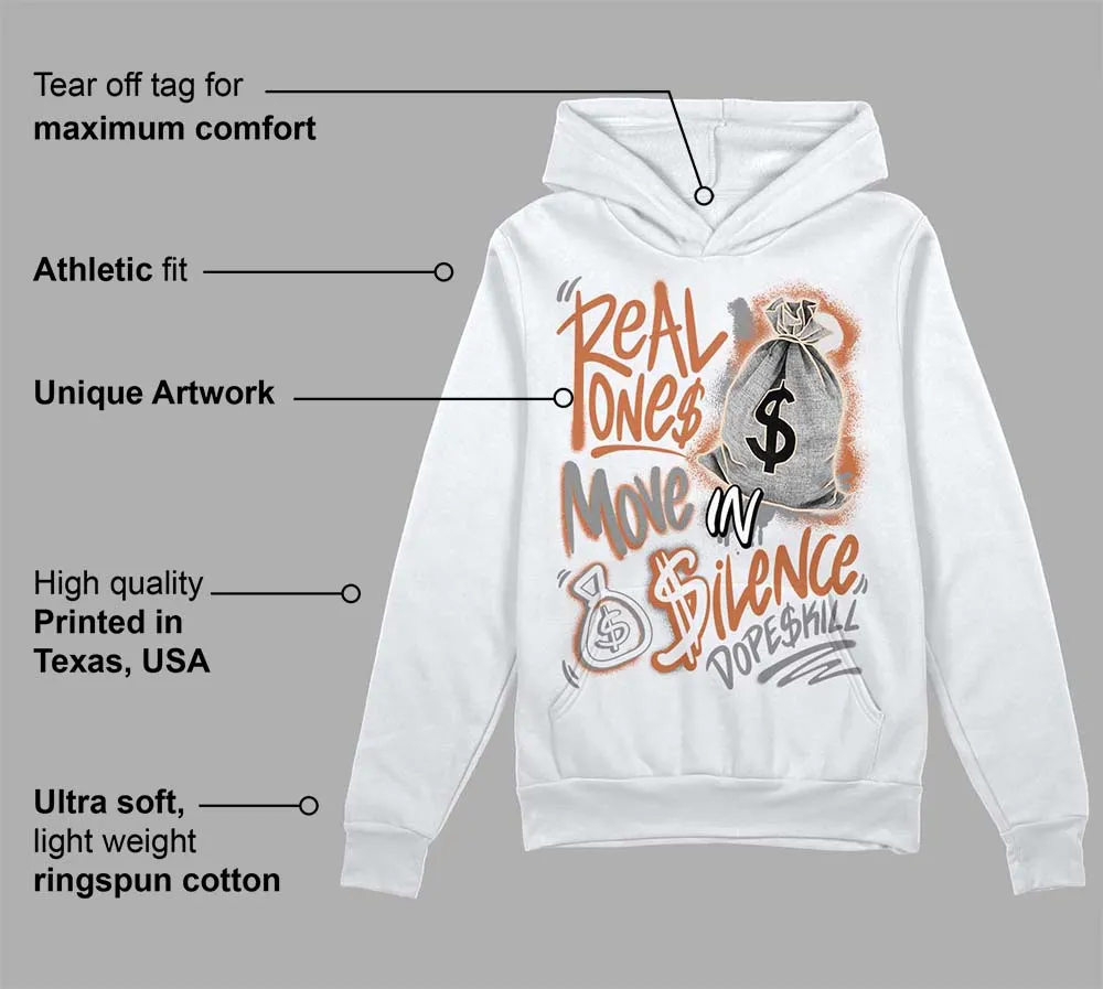 Craft Ivory 3s DopeSkill Hoodie Sweatshirt Real Ones Move In Silence Graphic sold by DopeSkill product image thumbnail 3