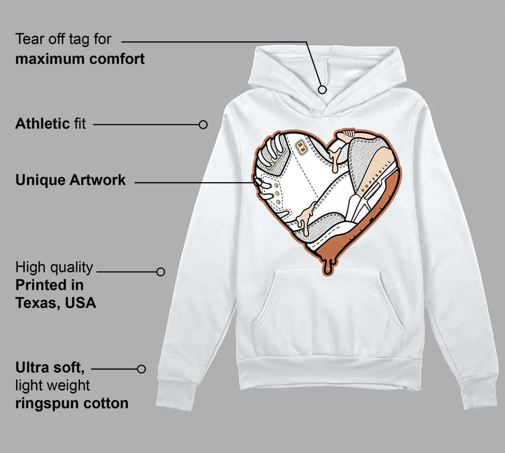 Craft Ivory 3s DopeSkill Hoodie Sweatshirt Heart Jordan 3 Graphic sold by DopeSkill product image thumbnail 3
