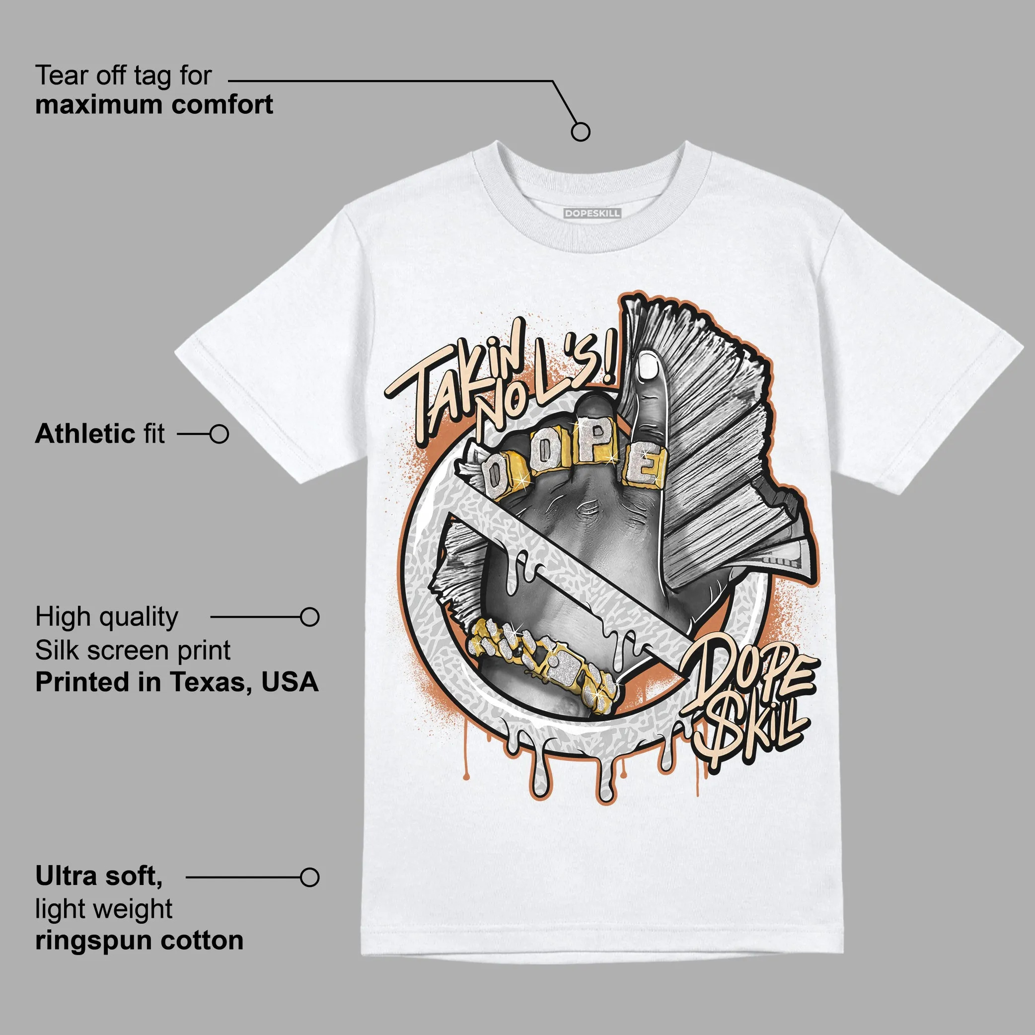 Craft Ivory 3s DopeSkill T-Shirt Takin No L's Graphic sold by DopeSkill product image thumbnail 3