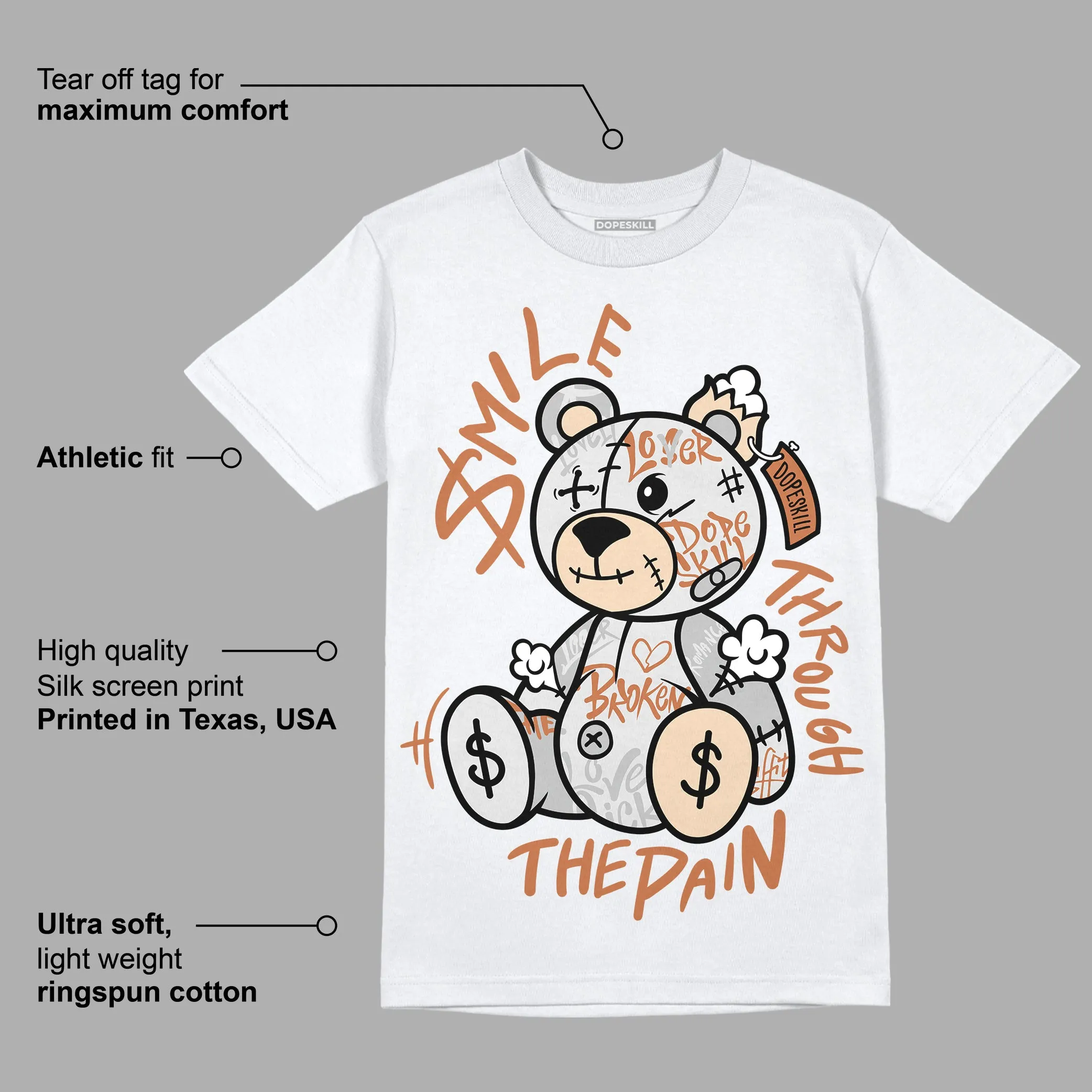 Craft Ivory 3s DopeSkill T-Shirt Smile Through The Pain Graphic sold by DopeSkill product image thumbnail 3