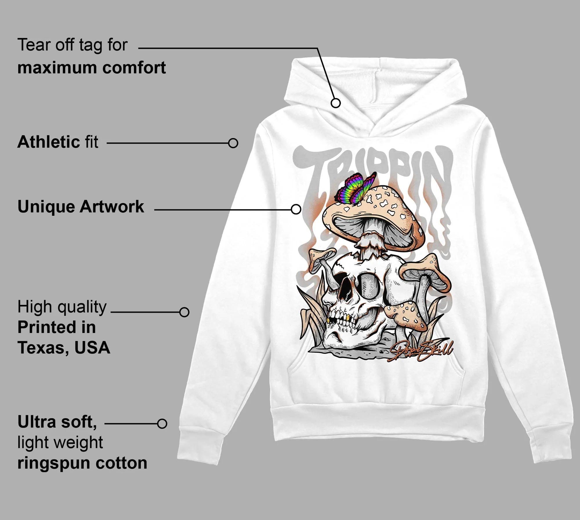 Craft Ivory 3s DopeSkill Hoodie Sweatshirt Trippin Graphic sold by DopeSkill product image thumbnail 3