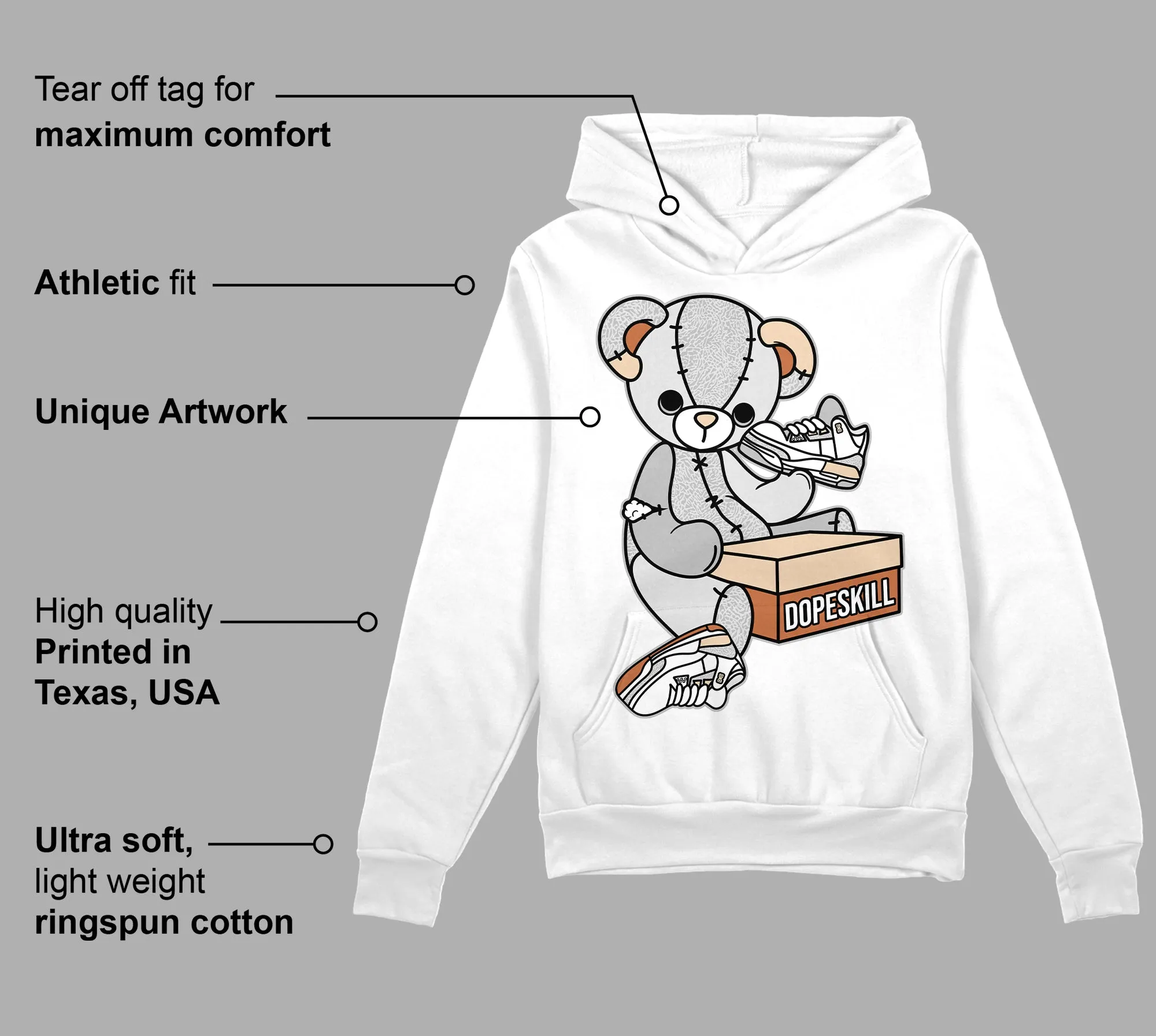 Craft Ivory 3s DopeSkill Hoodie Sweatshirt Sneakerhead BEAR Graphic sold by DopeSkill product image thumbnail 3