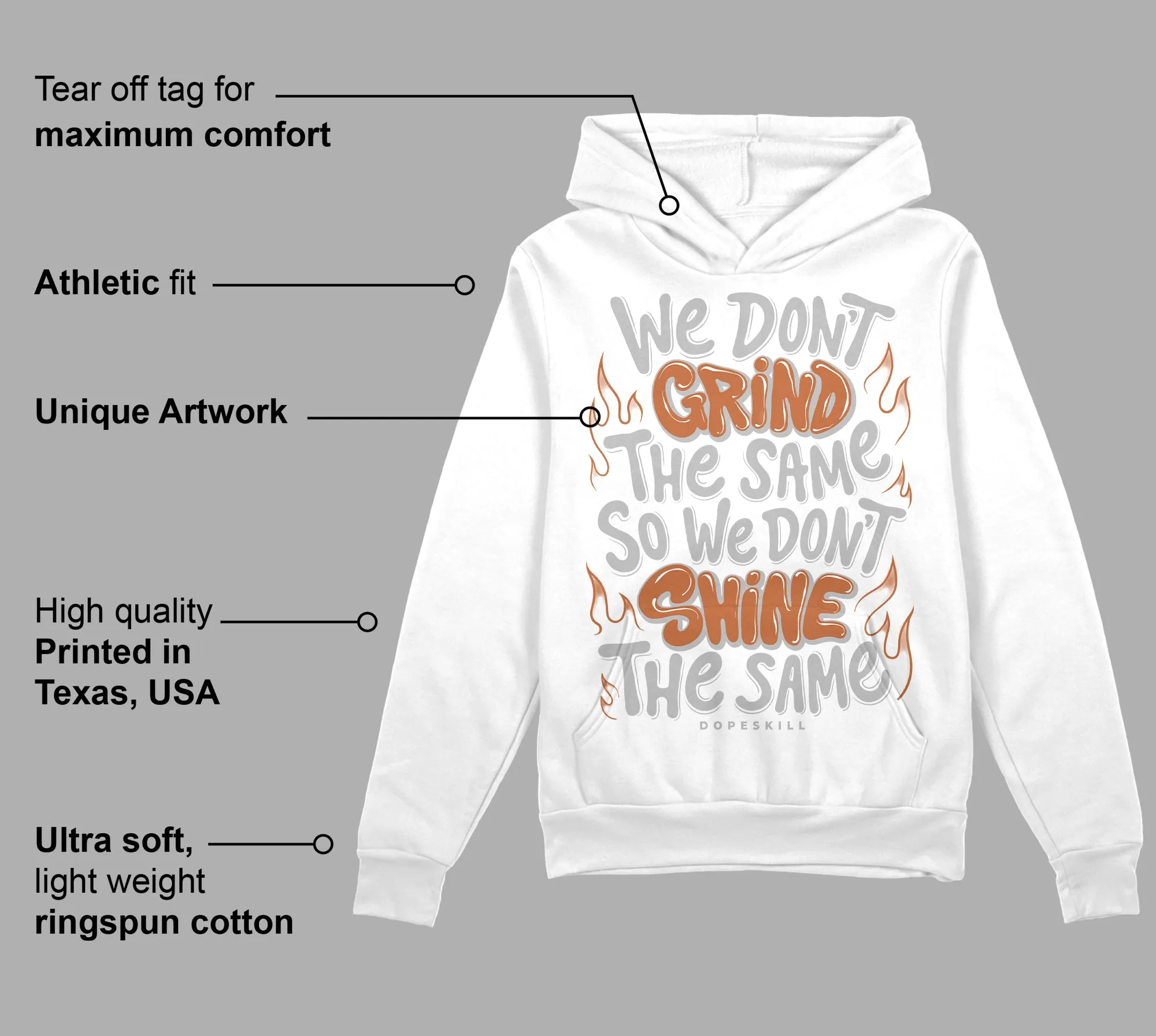 Craft Ivory 3s DopeSkill Hoodie Sweatshirt Grind Shine Graphic sold by DopeSkill product image thumbnail 3