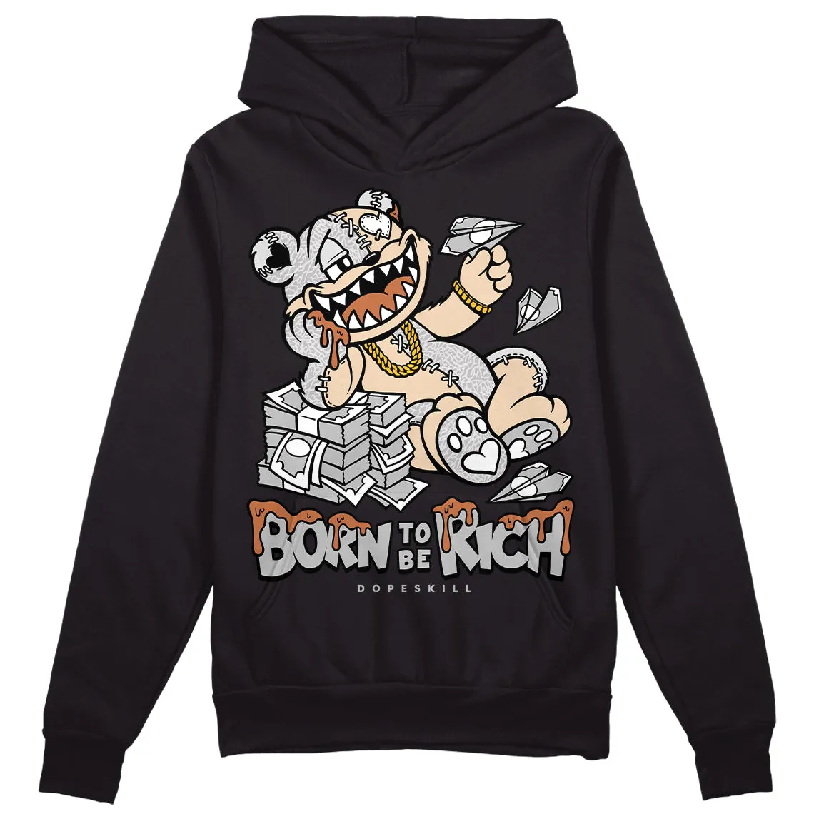 Craft Ivory 3s DopeSkill Hoodie Sweatshirt Born To Be Rich Graphic sold by DopeSkill product image thumbnail 2