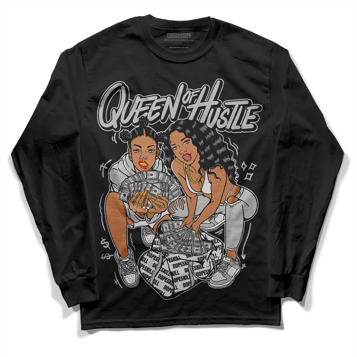 Dunk Cool Grey DopeSkill Long Sleeve T-Shirt Queen Of Hustle Graphic sold by DopeSkill
