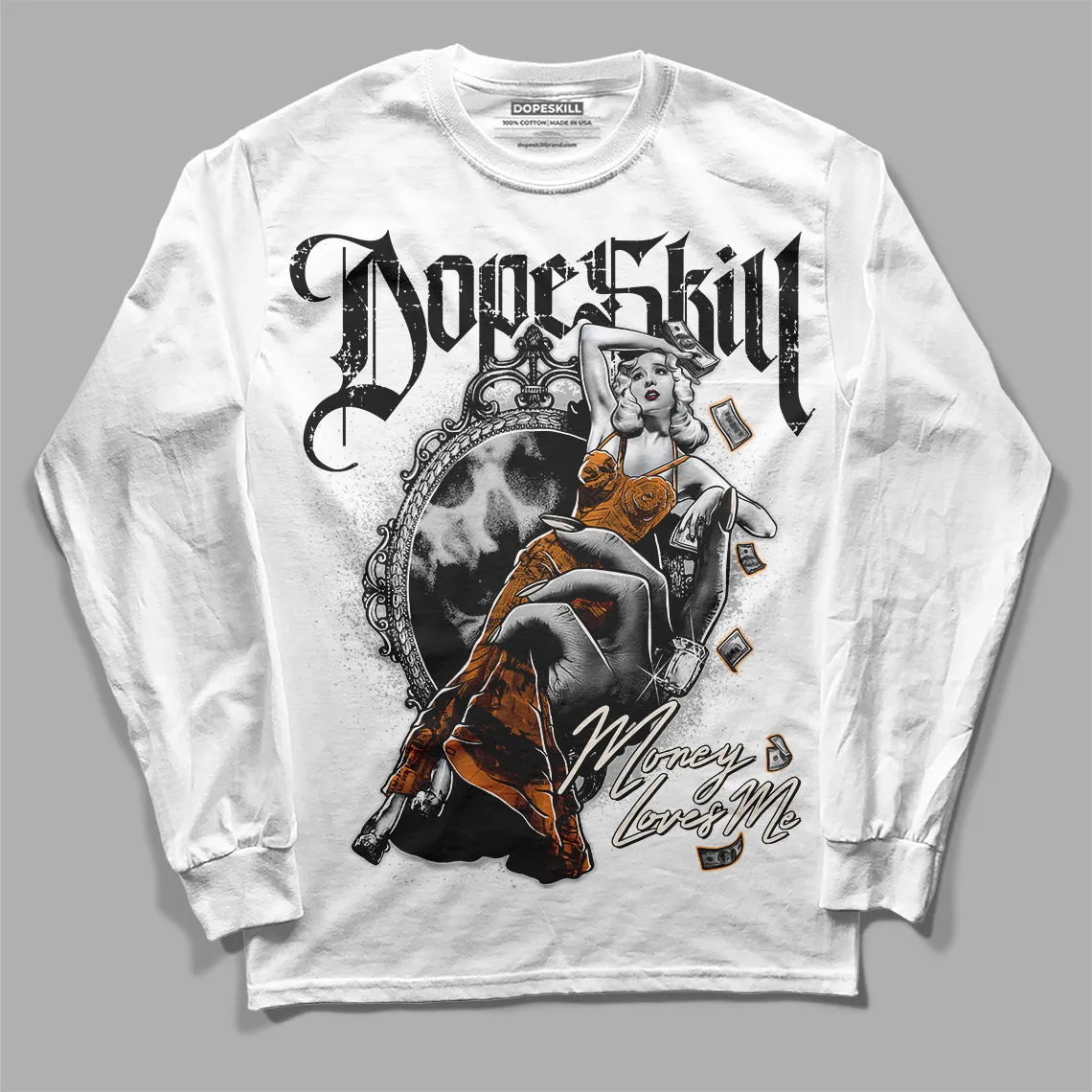 Dunk Cool Grey DopeSkill Long Sleeve T-Shirt Money Loves Me Graphic sold by DopeSkill product image thumbnail 2