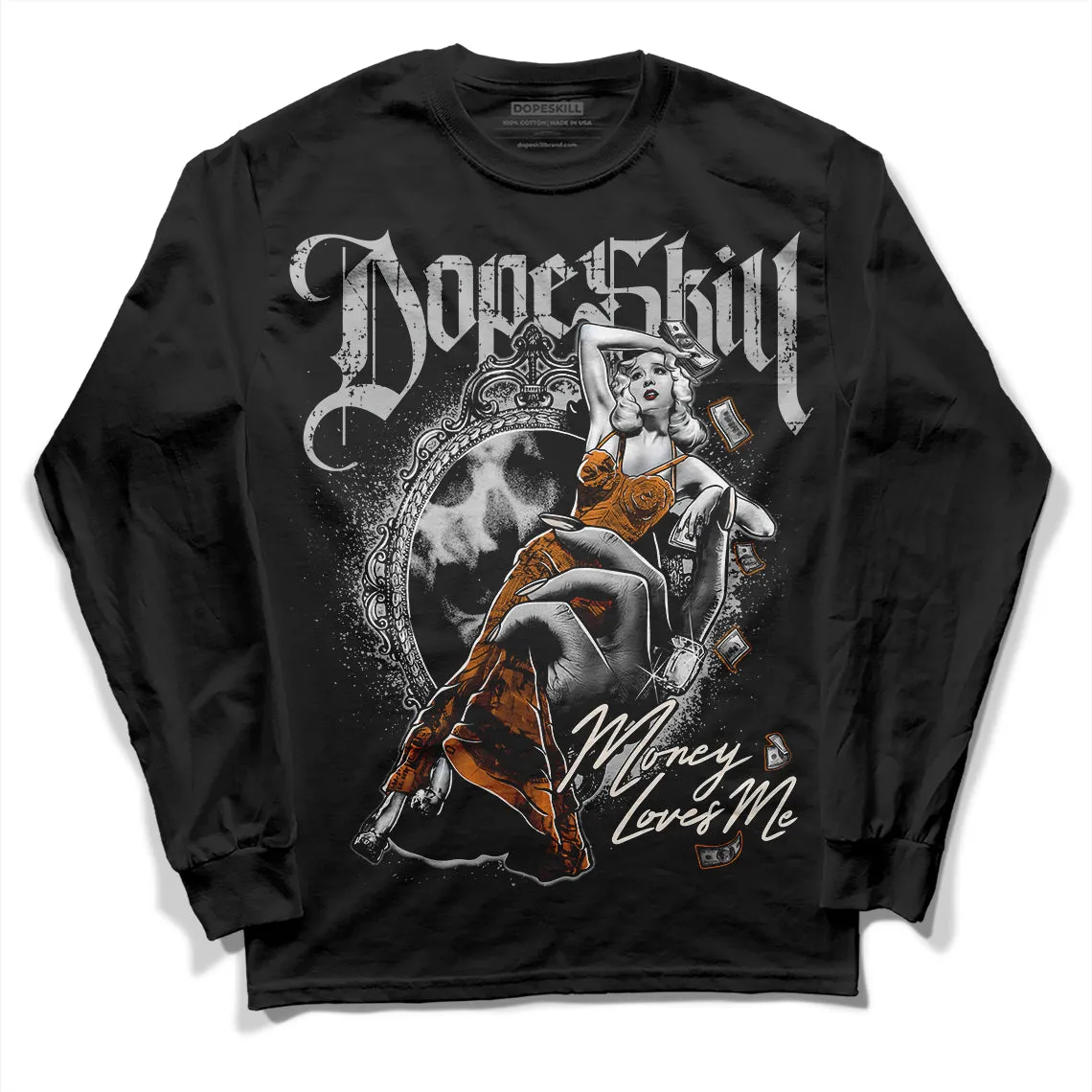 Dunk Cool Grey DopeSkill Long Sleeve T-Shirt Money Loves Me Graphic sold by DopeSkill