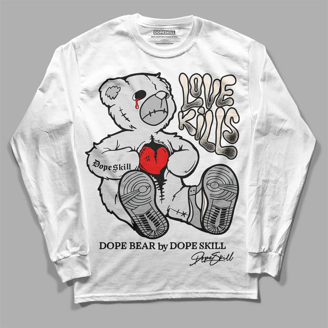 Dunk Cool Grey DopeSkill Long Sleeve T-Shirt Love Kills Graphic sold by DopeSkill product image thumbnail 2