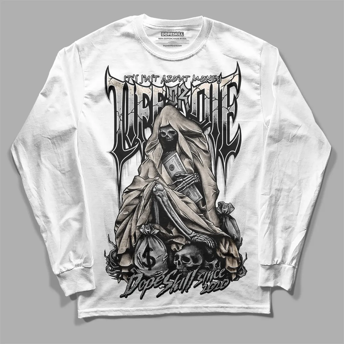Dunk Cool Grey DopeSkill Long Sleeve T-Shirt Life or Die Graphic sold by DopeSkill product image thumbnail 2