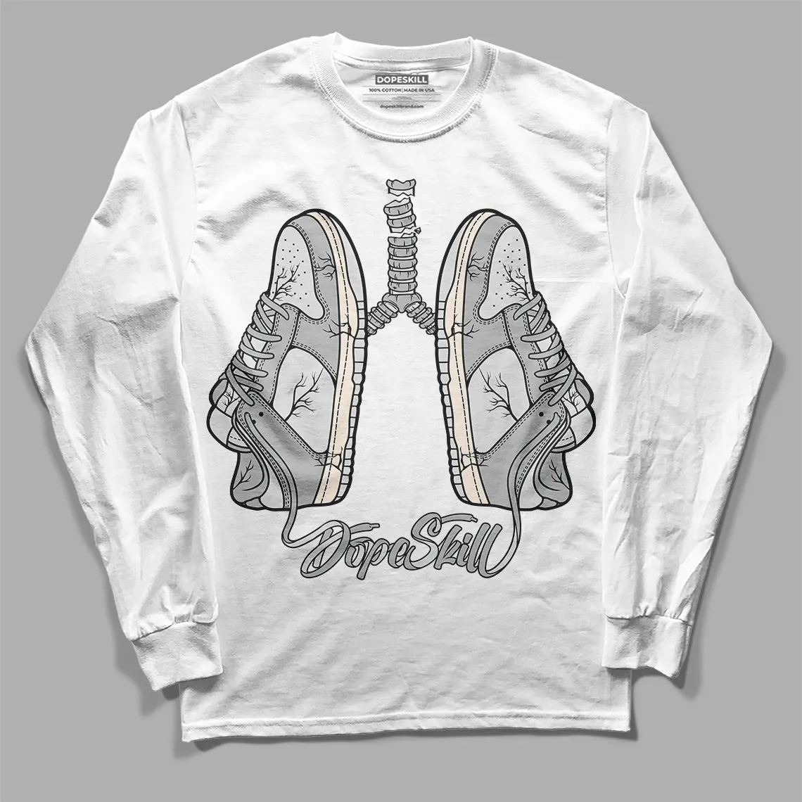 Dunk Cool Grey DopeSkill Long Sleeve T-Shirt Breathe Graphic sold by DopeSkill product image thumbnail 2