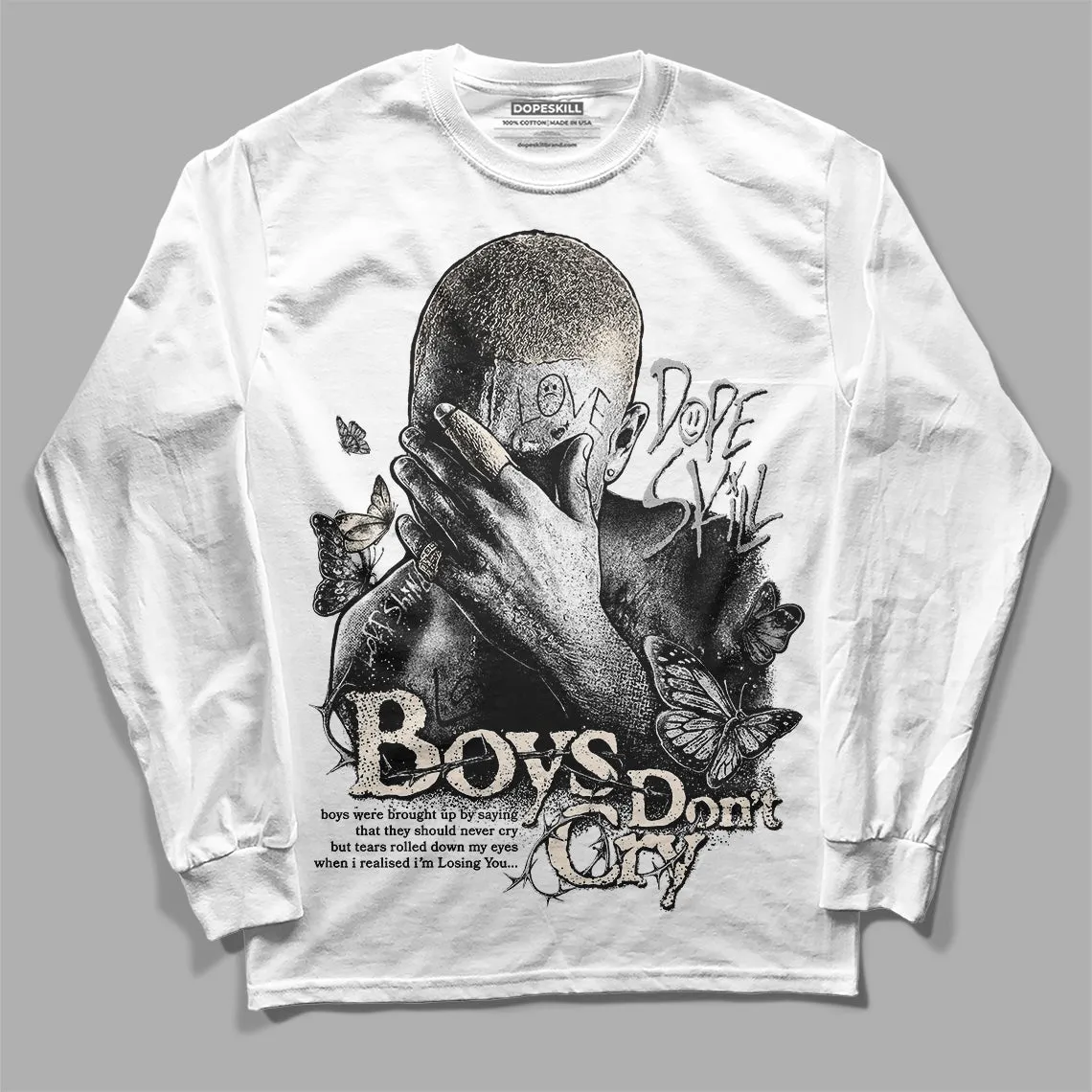 Dunk Cool Grey DopeSkill Long Sleeve T-Shirt Boys Don't Cry Graphic sold by DopeSkill product image thumbnail 2